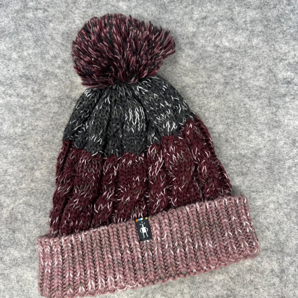 SmartWool Merino Wool Blend Pom Pom Beanie Winter Hat Womens One Size